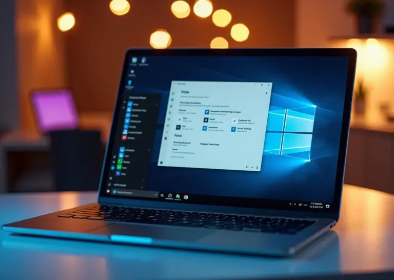 Компьютер с открытым экраном Windows 11, показывающий процесс изменения шрифтов в системе