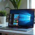Рабочее место с открытым меню Windows 11 и выделенным пунктом Запуск от имени администратора