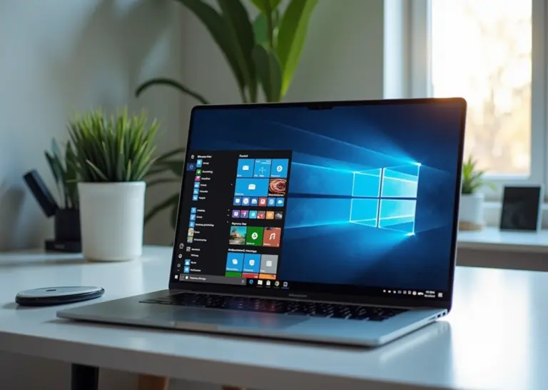 Рабочее место с открытым меню Windows 11 и выделенным пунктом Запуск от имени администратора